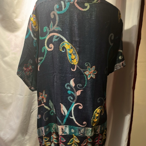 Small medium new with tags kimono in Mallard teal colored, saffron silk - Picture 3 of 8